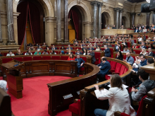 Una sesión plenaria en el Parlament de Cataluña el pasado marzo