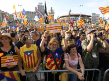 Manifestación independentista por la Diada, en Barcelona