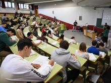 Un grupo de alumnos en un aula