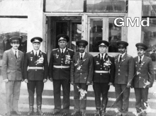 Omar Gálvez,. En la foto, el segundo por la derecha. Guerrillero en el FSLN, cursos de táctica en la URSS, capitán en el Ejército de Nicaragua