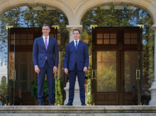 El presidente Sánchez y el lendakari Pradales sí han comparecido para hacerse la foto de inicio de la reunión
