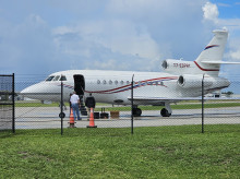 El avión privado Dassault Falcon 900EX del presidente venezolano Nicolás Maduro