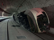 Imagen del tren descarrilado entre las estaciones de Chamartín y Atocha