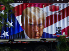 Un camión de Trump en Nueva York