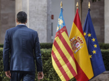 Pedro Sánchez, tras una rueda de prensa posterior a una reunión con agentes sociales en Valencia