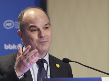 El secretario general de Junts, Jordi Turull, en el desayuno informativo organizado por New Economy Fòrum en Bilbao.