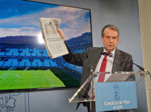 El alcalde de Vigo, Abel Caballero, en una rueda de prensa sobre el Mundial