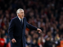 Carlo Ancelotti, durante un partido con el Real Madrid esta temporada