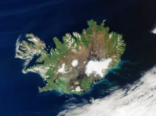 La isla de Islandia vista desde el espacio