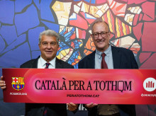 Los presidentes del FC Barcelona y Òmnium Cultural, Joan Laporta y Xavier Antich