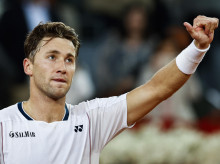 Casper Ruud celebra el pase a la final del Mutua Madrid Open
