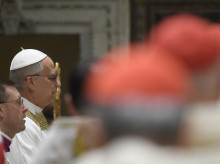 El Papa León XIV, hasta ahora cardenal Robert Prevost, en su primera misa