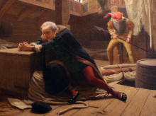 Colón cargado de cadenas visto por Lorenzo Delleani