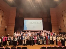 La consejera de Sanidad, Fátima Matute, durante su participación en el acto de entrega de los principales reconocimientos del Monitor de Reputación Sanitaria 2024