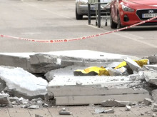 Restos de la placa de hormigón
