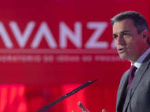 El secretario general del PSOE y presidente del Gobierno, Pedro Sánchez, durante la presentación de la Fundación Avanza, en julio de 2024