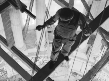 Francisco de Asís Galí, trabajando en la cúpula de lo que hoy es el MNAC
