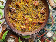 Paella valenciana cocinada por Rice Paella - David Montero.