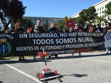 Protesta de funcionarios de prisiones en Madrid bajo el lema ‘Todos somos Nuria’, en abril de 2024