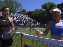 Sákkari y Putintsteva en su partido del Bad Homburg