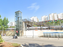Vías de tren cerca de la rambla Just Oliveras, en L'Hospitalet de Llobregat.
