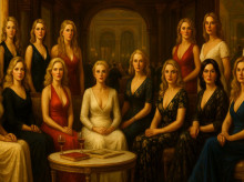 Grupo de señoritas en un piso