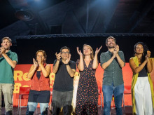 Los dirigentes de Barcelona en Comú, este sábado
