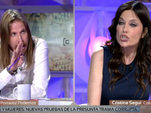Pablo Fernández y Cristina Seguí, durante el programa Código 10 de este martes