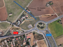 Arranque del tramo de la Variante Oeste desde la carretera del Aeropuerto