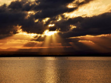Imagen de un atardecer en el Parque Natural de la Albufera