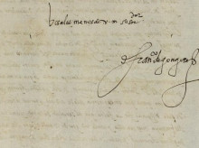 Firma de Luis de Góngora en la carta encontrada por Amelia de Paz