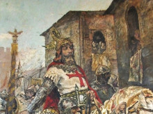 Detalle de 'Entrada triunfal del rey Jaime I a la ciudad de Valencia', pintado por Richart Montesinos en 1884