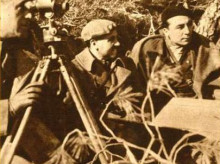 Bobby Deglané en el frente junto a un coronel