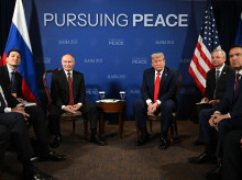 Vladimir Putin y Donald Trump, durante el encuentro que mantuvieron en Alaska