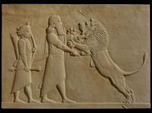 Asurbanipal matando al león simboliza la fuerza y el valor del rey