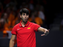 Carlos Alcaraz, en su último partido con España en Copa Davis