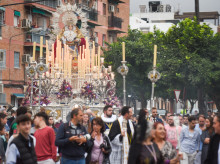 La procesión de la Virgen de los Dolores y el Rayo, en imágenes