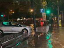 Gran Vía Parque, con un tramo anegado.
