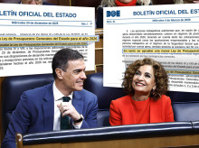 A la izquierda, el decreto ley derogado, con la referencia a los Presupuestos de 2026. A la derecha, el nuevo decreto ley, con el cambio de redactado