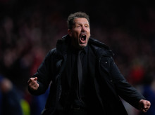 El entrenador del Atlético de Madrid, Diego Pablo Simeone