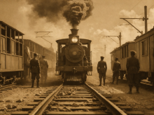 Recreación de un tren en una estación