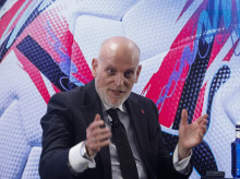El presidente de LaLiga, Javier Tebas durante la presentación este miércoles del informe económico financiero de LaLiga correspondiente a la temporada 2024/25