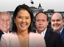 Fotomontaje de los candidatos a la Presidencia de Perú