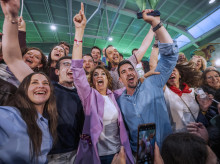 La secretaria general del PSOE de Andalucía y candidata a la Presidencia de la Junta, María Jesús Montero, en un acto de campaña