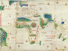 El Planisferio de Cantino de 1502 es la más antigua representación gráfica conocida que muestra la línea de demarcación acordada en el Tratado de Tordesillas