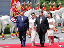 El presidente chino Xi Jinping y el dictador norcoreano Kim Jong-un en Pyongyang
