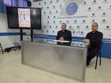 El Obispo de Ibiza, durante la rueda de prensa