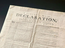 Copia de la Declaración de Independencia, hallada recientemente