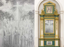 Bocetos del retablo dedicado a los mártires de Ibiza.