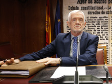 Imagen de Manuel Llamas durante la comisión de investigación en el Senado